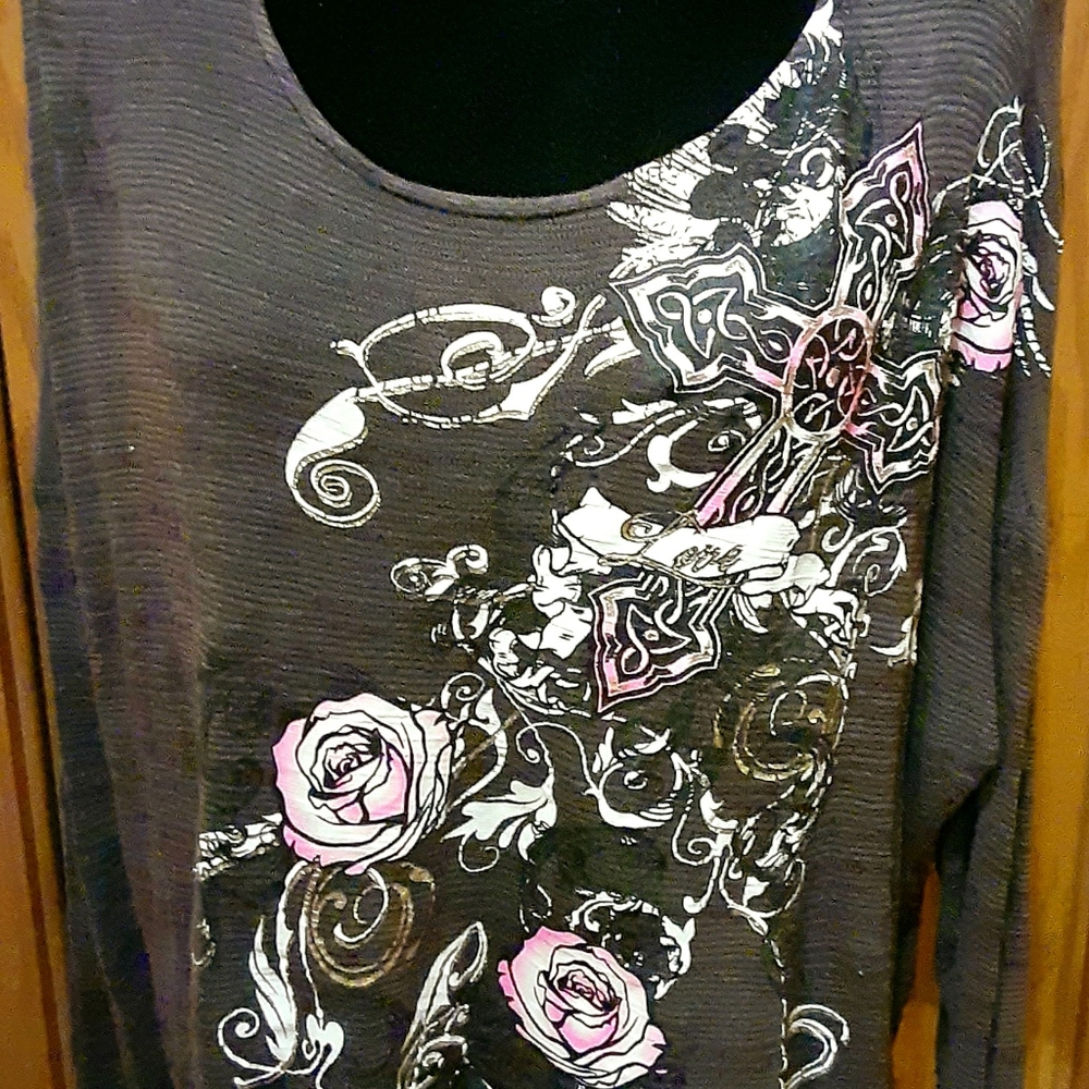 Self Esteem semi sheer top size 2X